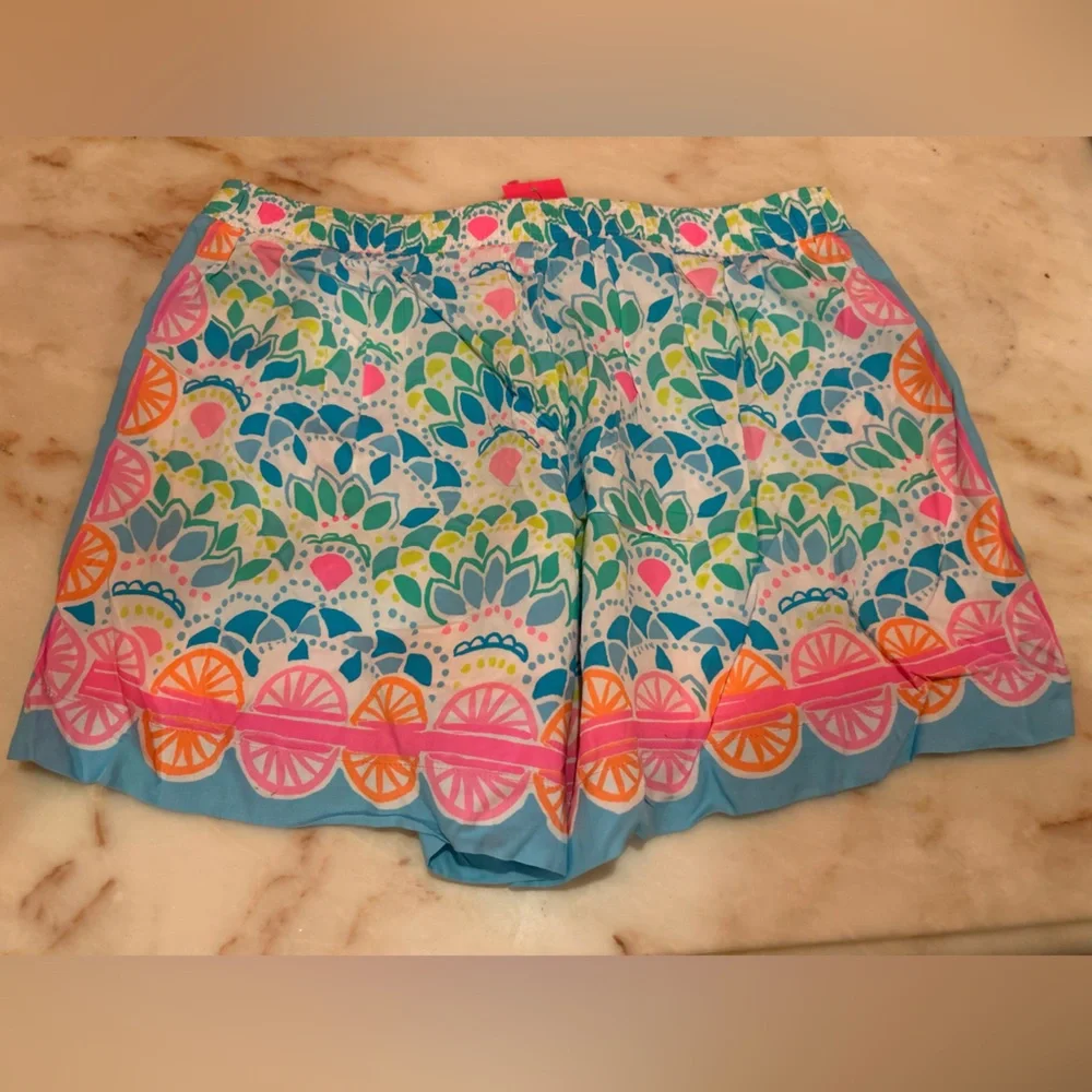 Lilly Pulitzer Turquoise, Pink & Yellow Patterned Cotton Shorts